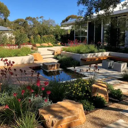 Contemporary low-maintenance native garden
