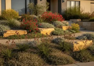 Low-maintenance front yard with Australian natives
