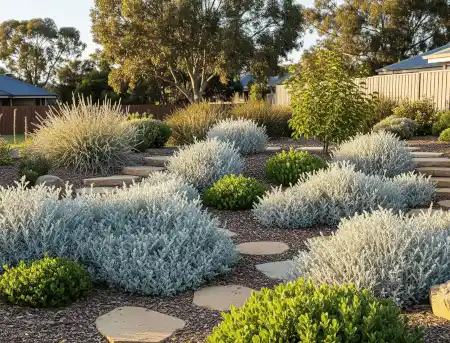 Low-maintenance front yard with hardy Australian native species