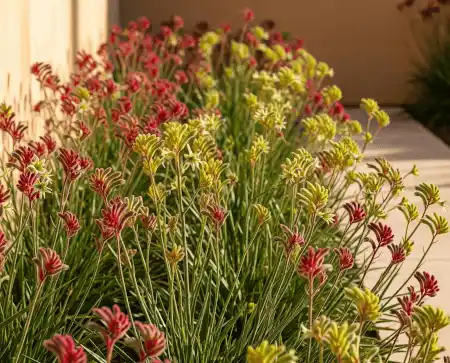 Mass planting of Angiozanthos (Kangaroo Paws)