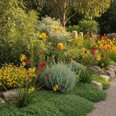 Native plants in group planting